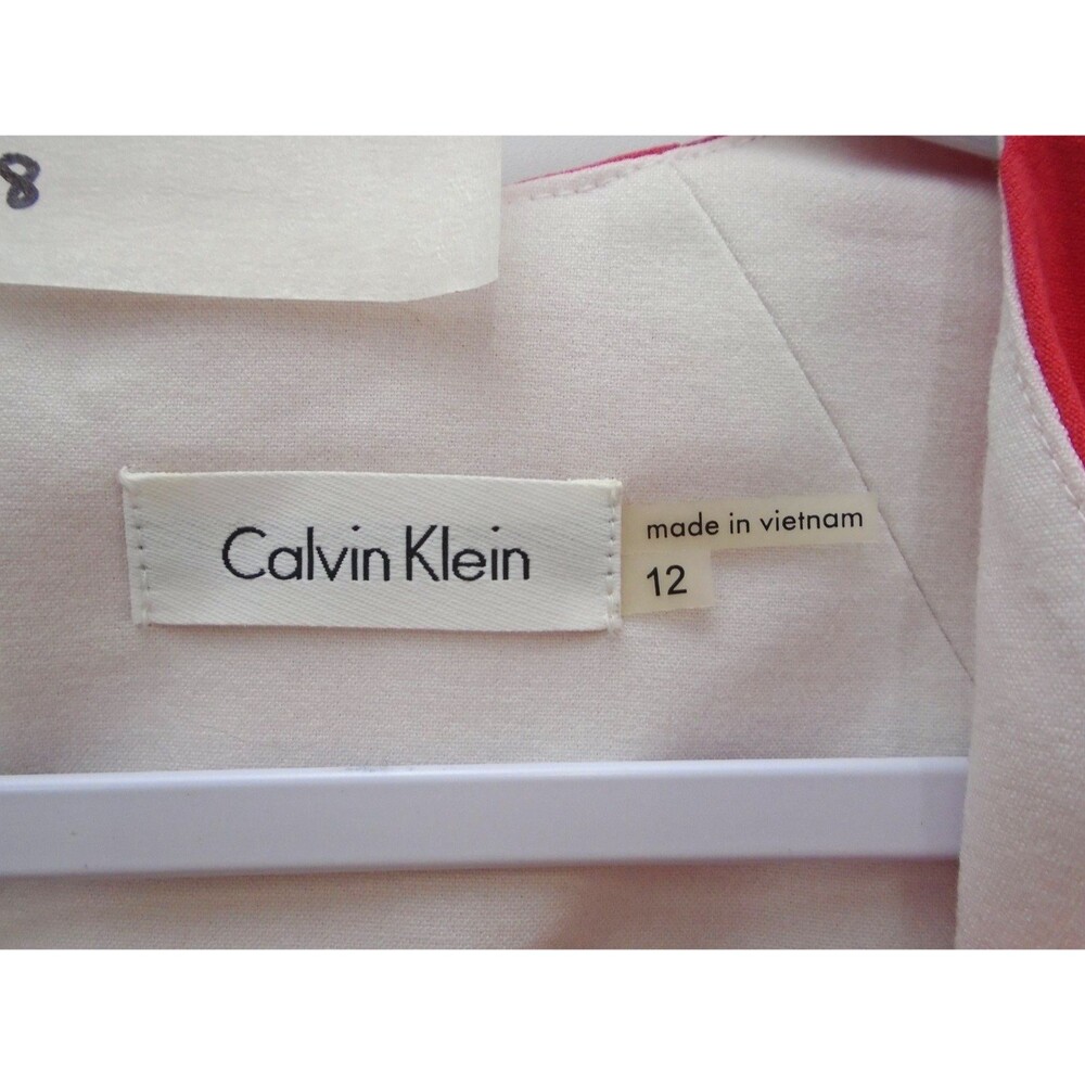 Calvin Klein Sheath Dress Womens Size 12 Side Ruched Horseshoe Neck Sleeveless - Picture 3 of 14
